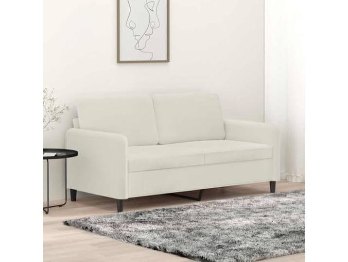 YUTAASU 2-Sitzer-Sofa Creme 140 cm Samt Metallgestell, Dick Polsterung, Modernes Design, 110 kg Belastbar