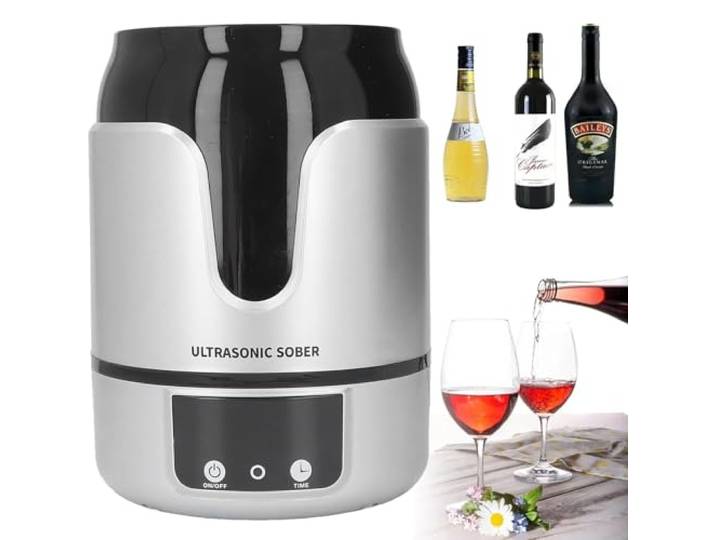 DPQYJPP Weinbelüfter, Rotwein-Dekanter, Weinkühler mit 5 voreingestellten Timer-Funktionen und Digitalanzeige, schnelle Kühlung, extrem leise, für Gebrauch zu Hause, Club, Bar, Restaurant. Grey