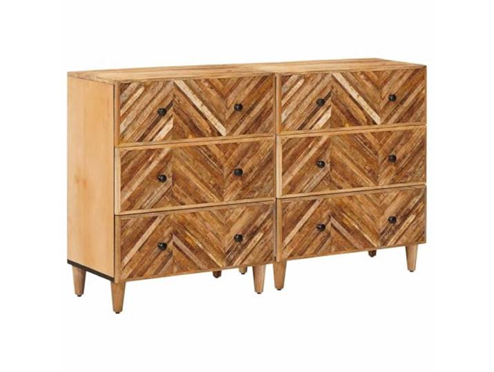 Heofavd Stauraumschrank 2er-Set Sideboard Mango Massivholz Braun 60cm