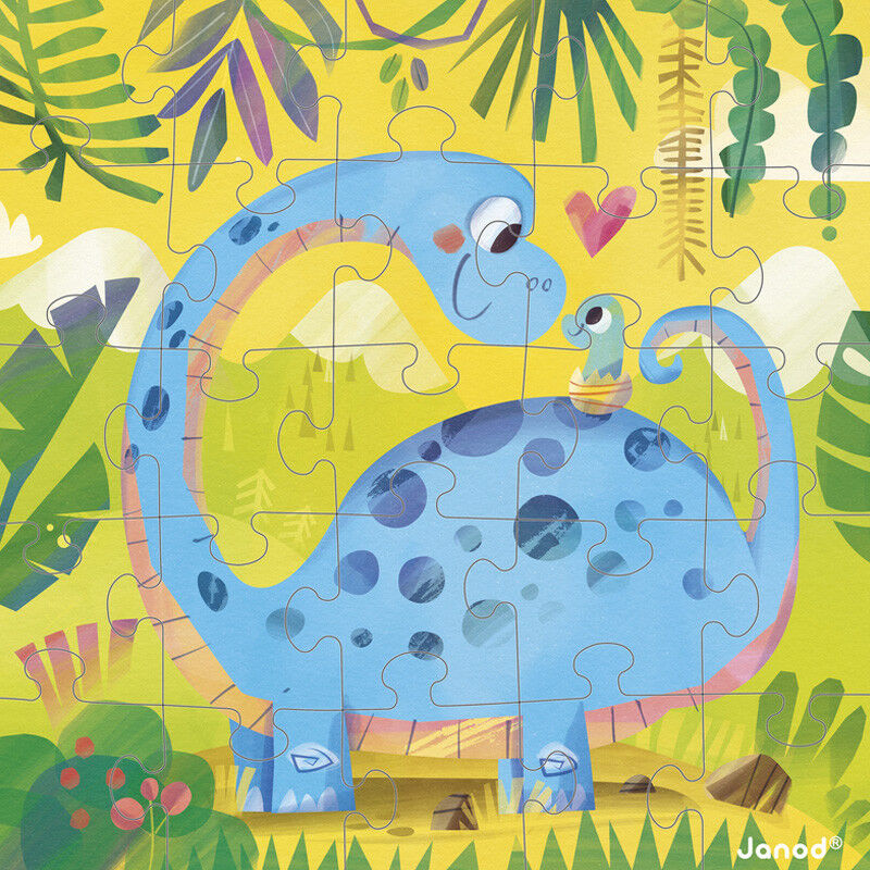 Carte Puzzle Dino maman et bébé 25 pcs - Janod