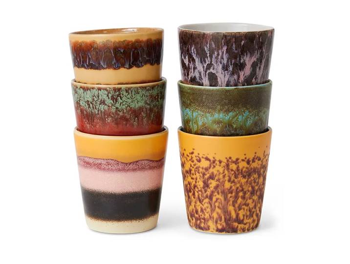 HKliving Mug 70’s lot de 6 Valley