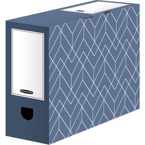 Bankers-Box Archivbox Decor Series, A4+, 100mm Füllhöhe, schieferblau, für Akten, 5 Stück
