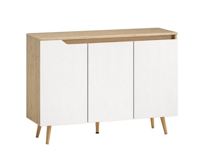 Buffet Scandinave Celvane Rangement Moderne Chêne Blanc Design Épuré