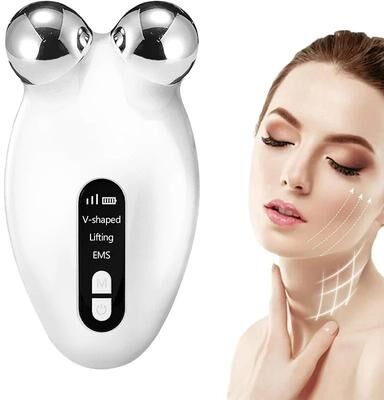 Uplifted Goods Microcurrent Facial Sculpting Roller Device white With Box