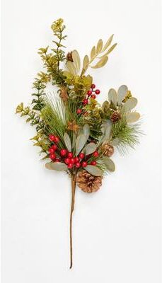 Worth Imports "18"" Rusted Star, Pine Cone & Berry Spray, Set of 3 - Multicolor"