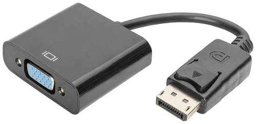 Digitus AK-340410-001-S DisplayPort / VGA Adapter [1x DisplayPort Stecker - 1x VGA-Buchse] Schwarz 15.00 cm