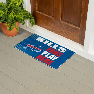 Evergreen "28 in. x 16 in. Buffalo Bills ""Fans Play Here"" PVC Door Mat"