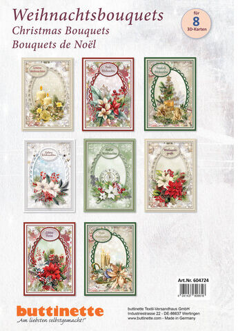 3D-Bastelmappe "Weihnachtsbouquets", für 8 Karten