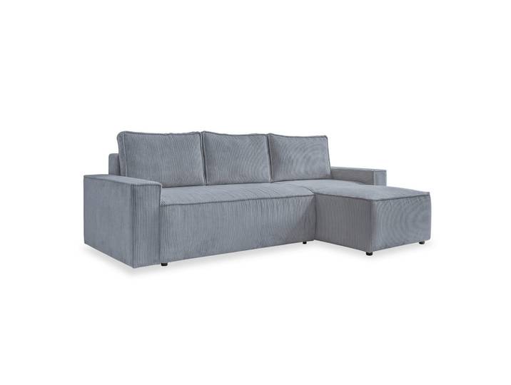Ecksofa, Hellgrau, 250x156 cm, Textil, 3-Sitzer & Liegefunktion, MID.YOU