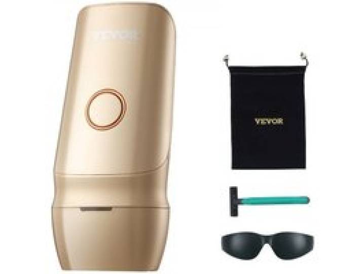 VEVOR Épilateur Lumière Pulsée Refroidissement Glace Épilateur Laser IPL Indolore 16 J avec Mode Auto/Manuel Épilation Domicile 5 Niveaux d'Intensité pour Jambes Bras Aisselles Maillot Femmes Hommes