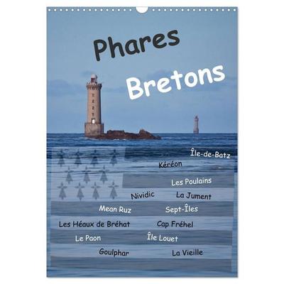 Phares Bretons (Wandkalender 2027 DIN A3 hoch), CALVENDO Monatskalender