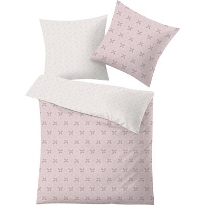 Bettwäsche KLEINE WOLKE "Lucy", rosa (old rose), B/L: 155cm x 200cm, 1 Stk., 1 Stk., Mako-Satin, B/L: 80cm x 80cm, 2 Stk., Mako-Satin, Obermaterial: 100% Baumwolle, Bettwäsche, Bettwäsche, mit modernen Blüten