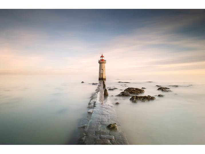 Fototapete PAPERMOON Photo-Art JOSE BEUT, LEUCHTTURM , bunt, B:2,5m L:1,86m, Vlies, Tapeten, Fototapete