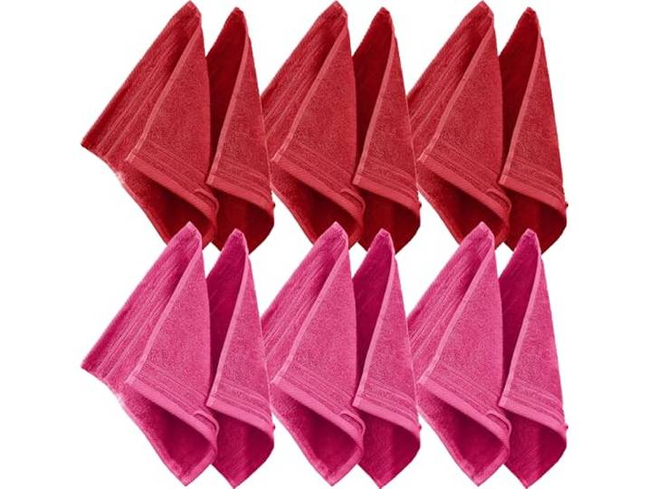 Erwin Müller Seiftuch Heidelberg 12er-Pack Walk-Frottier rot-pink Größe 30x30 cm