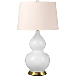Elstead Elstead Lighting ISLA Tischlampe E27 Gealtertes Messing, Weiß, Rosa ISLA-AB-TL-PINK