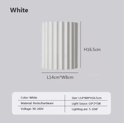 Inspire Curations Macaron Resin G9 Wall Lamp Modern Indoor Sconce white warm Light