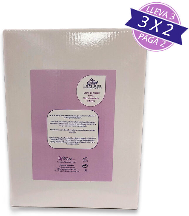 SUPER POUPO 3 X 2: Leite de Massagem Kinefis Fluam 5 Litros. Ideal para massagems prolongados