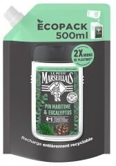 Le Petit Marseillais Gel Douche Rafraîchissant 4 en 1 Pin Maritime et Eucalyptus Éco Recharge 500 ML - Doypack 500 ml