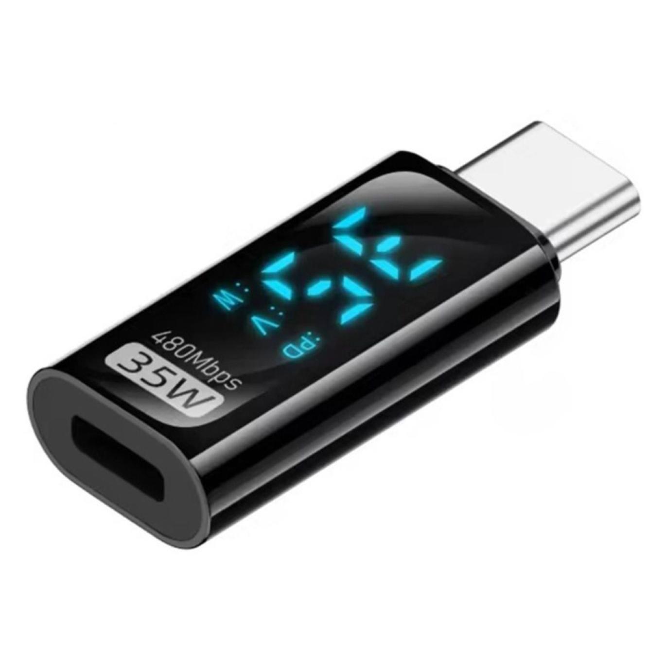 PowerGuard VoltCheck Lightning to USB-C Konverter LED Volt Watt Display 35W 480 Mbps (00034930)