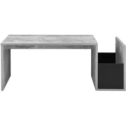 Helloshop26 - Wohnzimmer-Couchtisch mit Staufach 90 cm grau/schwarz