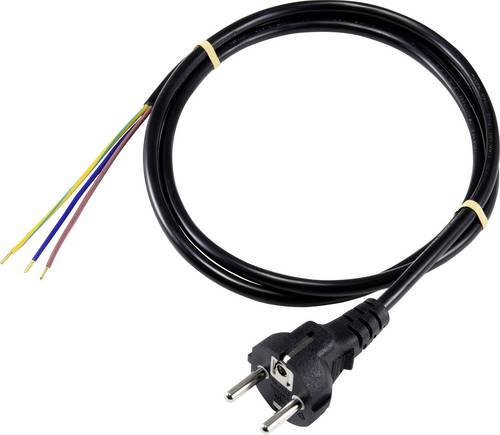 Sygonix SY-5178370 Strom Anschlusskabel Schwarz 3m
