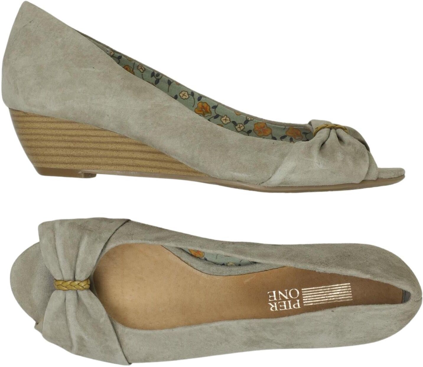 pier one Damen Ballerina, Grau, Gr. EU 39, Leder - Second Hand
