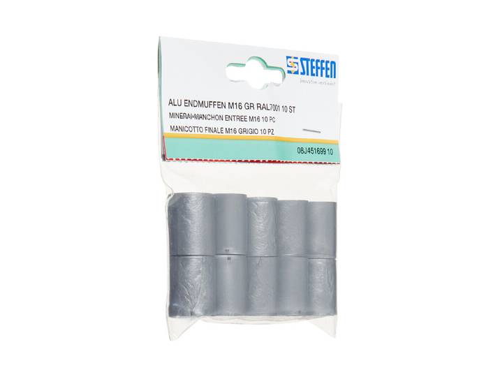 Endmuffen RAL 7001 im Aluminium Design ⌀ 16 mm 10 Stück