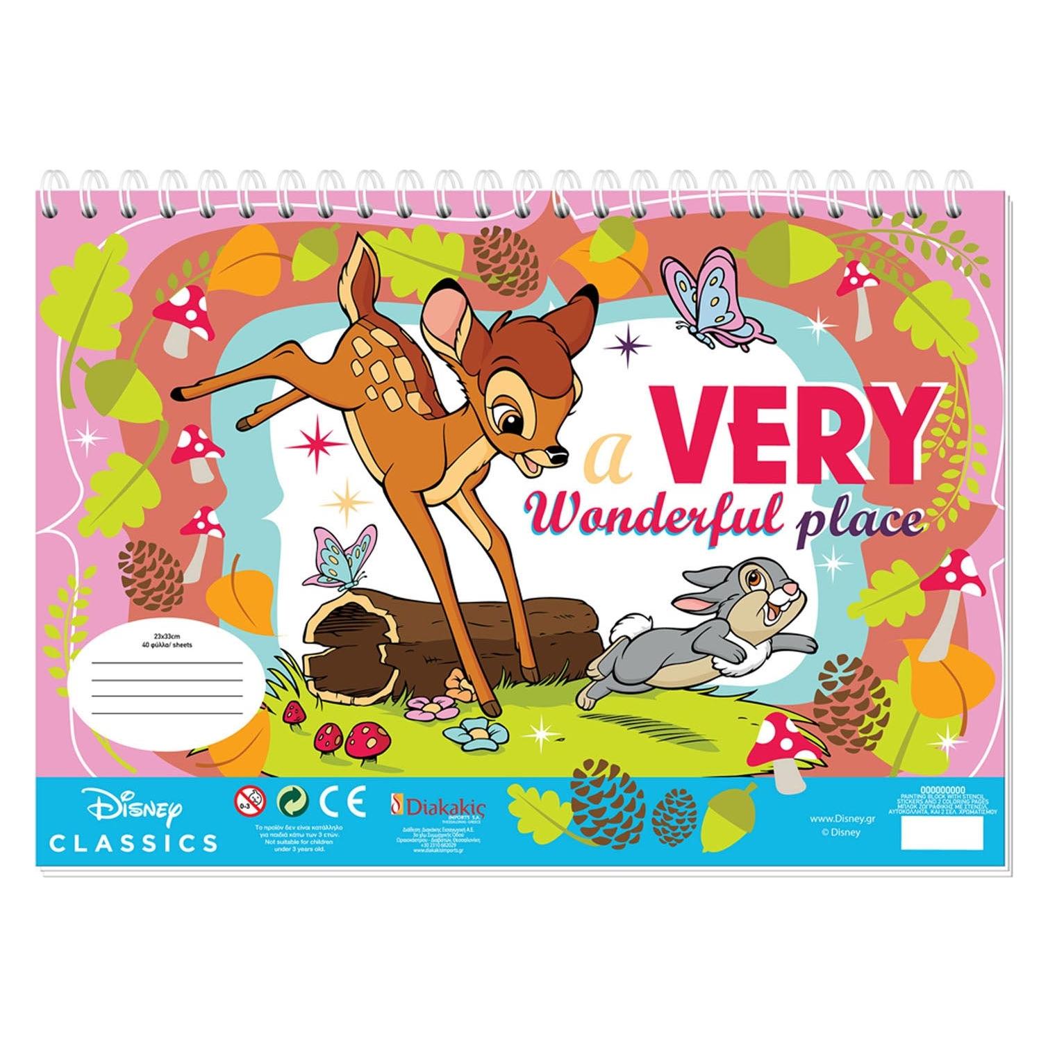 Disney Bambi Malvorlagen mit Schablone und Stickerbogen (20305148)
