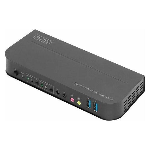 Digitus KVM-Switch, 2-Port, 4K60Hz, 2 x DP in, 1 x DP/HDMI out (DS-12850)