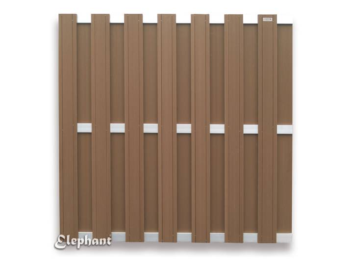 Tuinscherm composiet schutting wpc bruin alu 180x180cm
