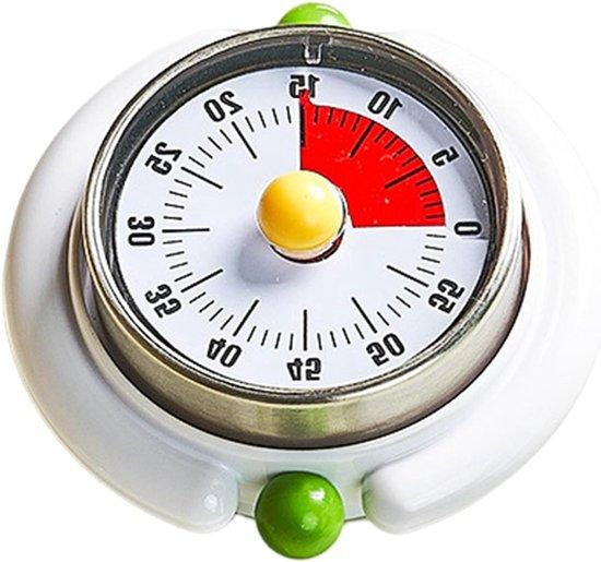 Kindertimer Mechanische Visuele Timer Kookwekker Wit - 90 x 45 x 90 mm