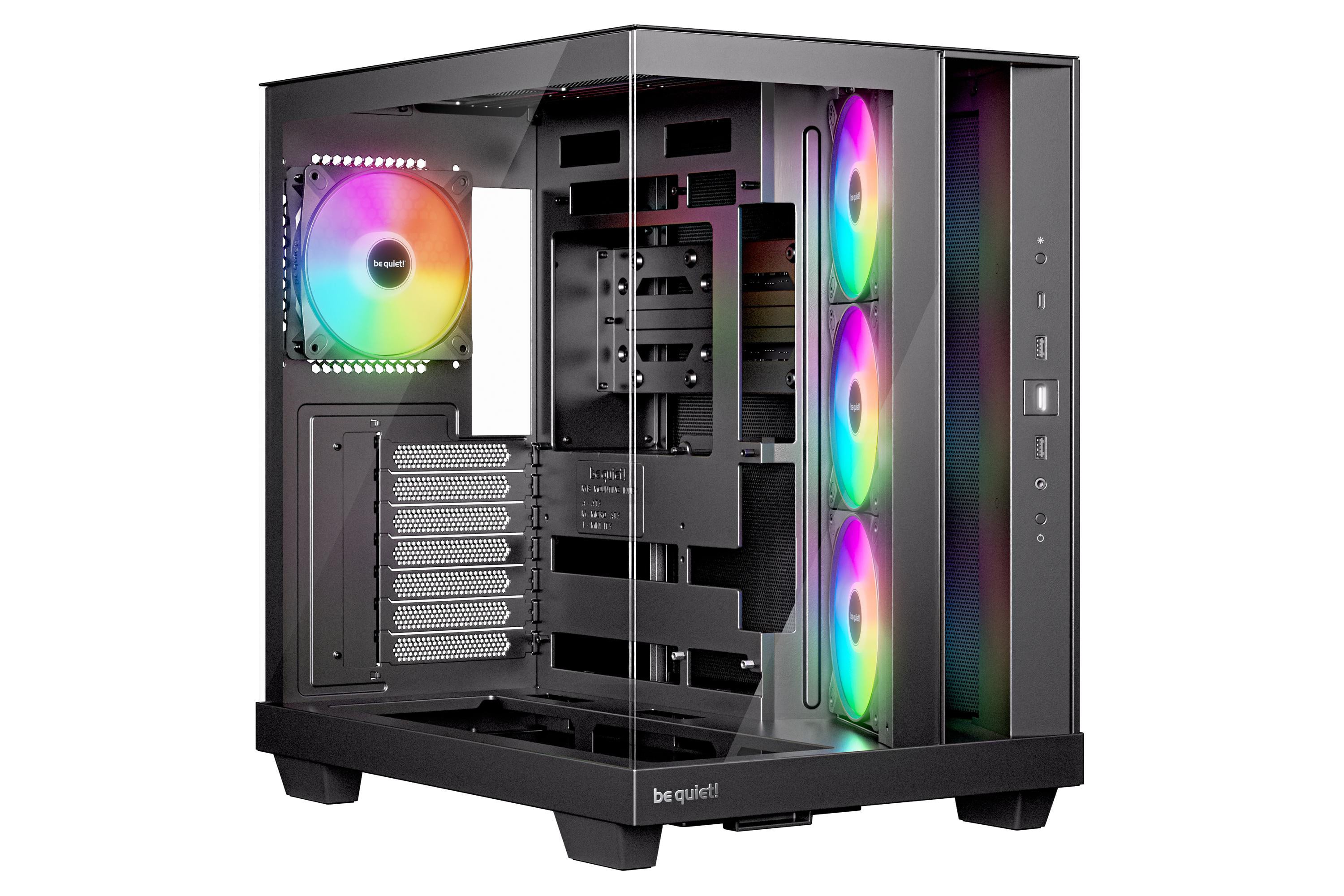 be quiet! Light Base 500 LX Schwarz Midi Tower Gaming Gehäuse mit Seitenfenster BGW85