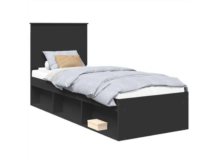 PUGYNBK Bettgestell Schwarz 75 x 190 cm Kiefer massiv Robuste feste Platten, minimalistisches Design, einfache Reinigung, vielseitig einsetzbar