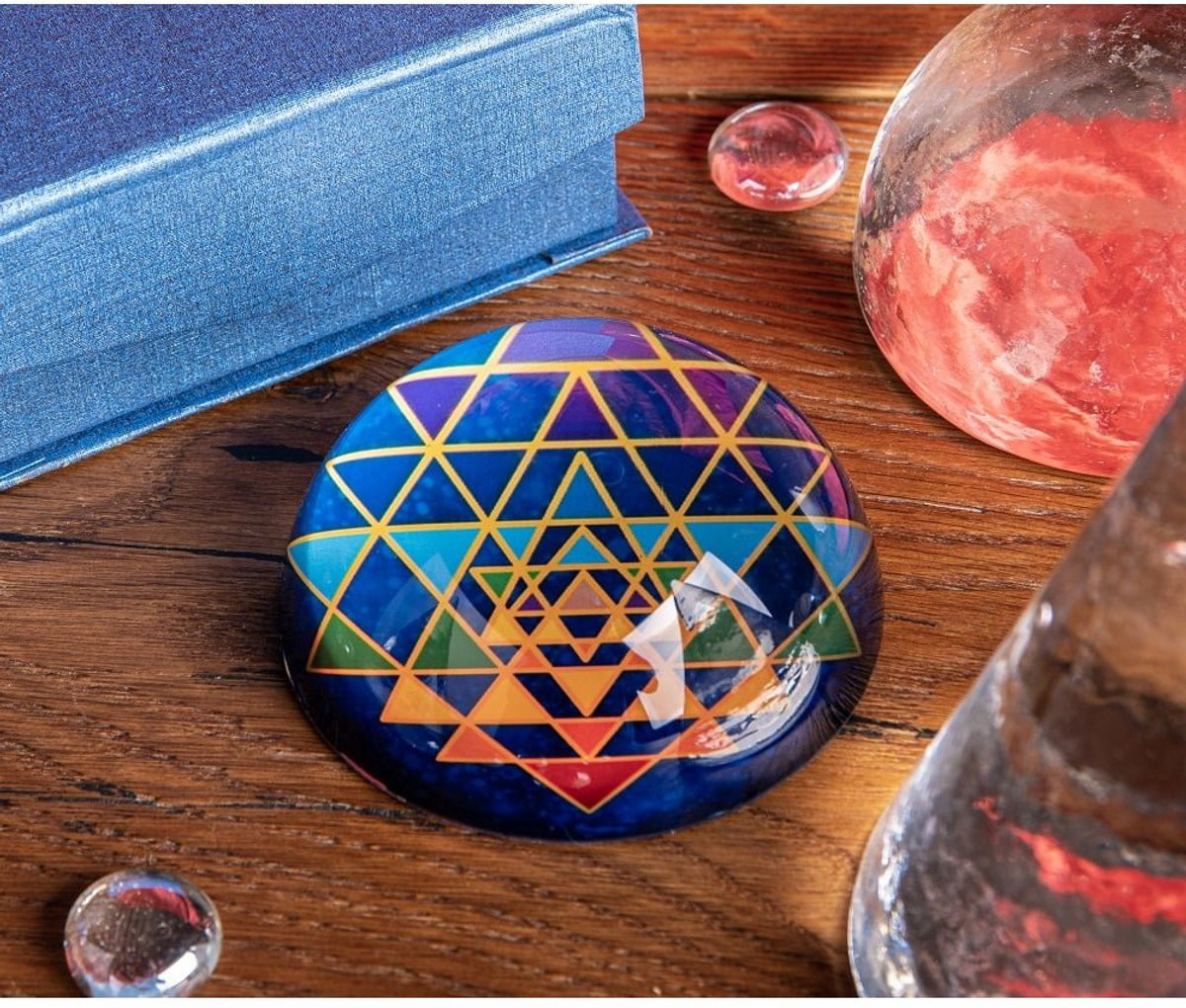 Kristallen object Sri Yantra voor op tafel
