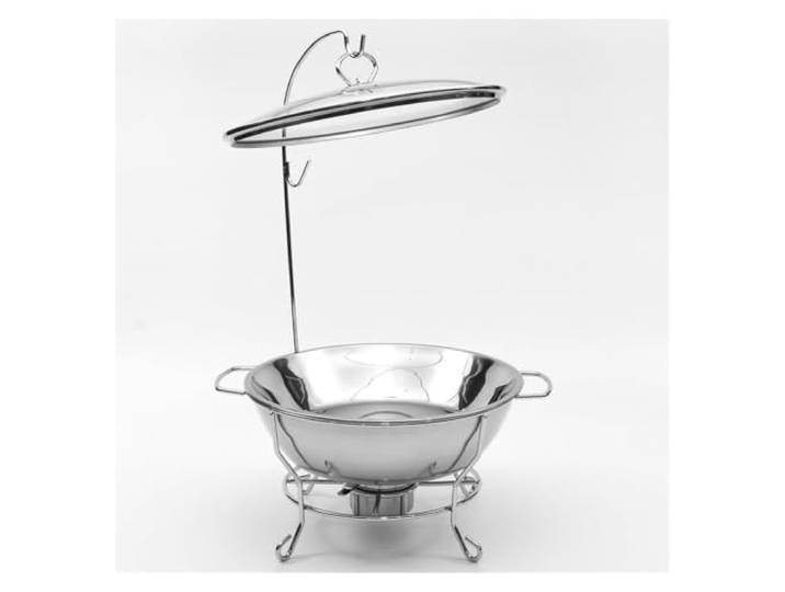 Runder Chafer aus rostfreiem Stahl mit Pfanne Speisenwärmer Speisenwärmer mit hängendem Deckel for Party-Restaurant-Hotel
