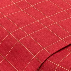 Dekostoff "Karo" mit Glitzergarn, rot/gold