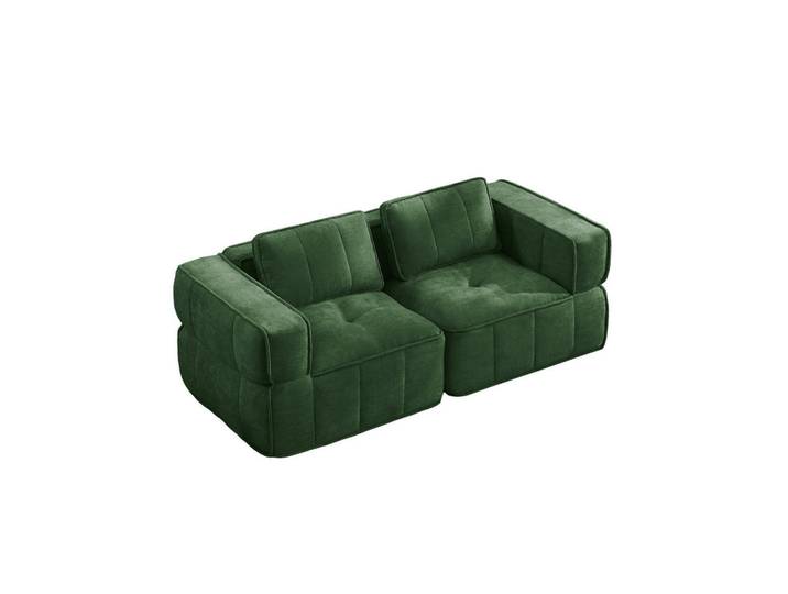 Flora Grace Sofa 198/93/67 cm in Grün aus Polyester mit tiefer Sitzfläche, Kunststoff, 93x67x198 cm, Wohnzimmer, Sofas & Couches, Sofas