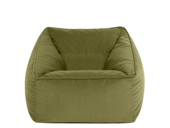 Icon Natalia Samt Sitzsack Sessel mit Füllung, Grün In Deutschland Hergestellt, Sitzsack Erwachsene, Flauschiger Samtstoff, Bequemer Sessel für Wohnzimmer und Schlafzimmer