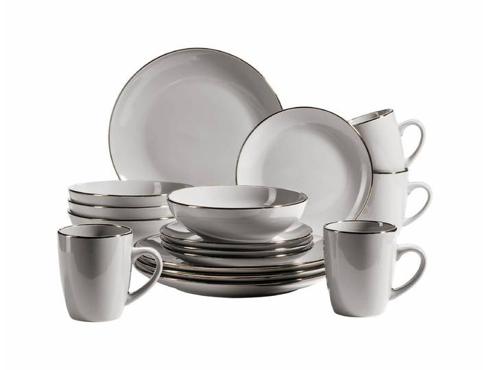 Mäser Metallic Rim Kombiservice 16-teilig grau