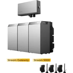 EcoFlow Stream Gateway Multisystem mit Stream 5000 Balkonkraftwerk Speicher, by Powerness - 15kWh | Stream Gateway + 3x Stream 5000 + Smart Meter Gen 2 / Selbstabholung