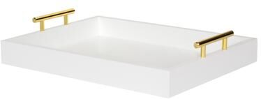 Kate and Laurel Lipton Metal Handle Decorative Tray