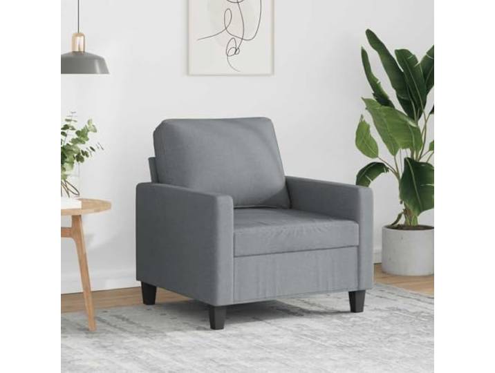 HEFZGDB Sofasessel Hellgrau 60 cm Stoff Modernes Design Bequem Langlebig Strapazierfähiger Stoff Robustes Metallgestell Dick Gepolsterte Sitzfläche Atmungsaktiv Stabiles Gestell