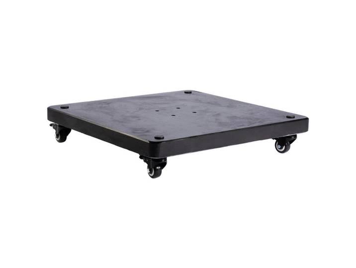 Tierra Outdoor Sonnenschirmständer, Schwarz, Stein, 80x5x80 cm, wetterfest, Rollen, Sonnen- & Sichtschutz, Sonnenschirmständer