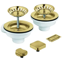 GROHE Spülen-Ablaufgarnitur 40998 2 Becken mit Exzenter cool sunrise gebürstet, 40998GN0 40998GN0