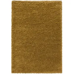 Hochflorteppich Shaggy Einfarbig Weich Flauschig Waschbar Strapazierfähig Schlafzimmer Esszimmer Gold 140x200 cm – SPREE von Kadima Design
