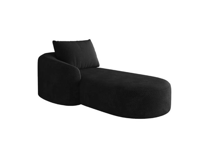 ULEVR Canapé convertible d'angle gauche 1 place en tissu chenille noir livré monté mousse