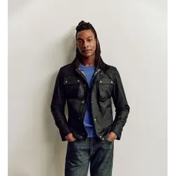 Belstaff für Herren. 105306 Racemaster Jacke schwarz (48), Lässig, Baumwolle