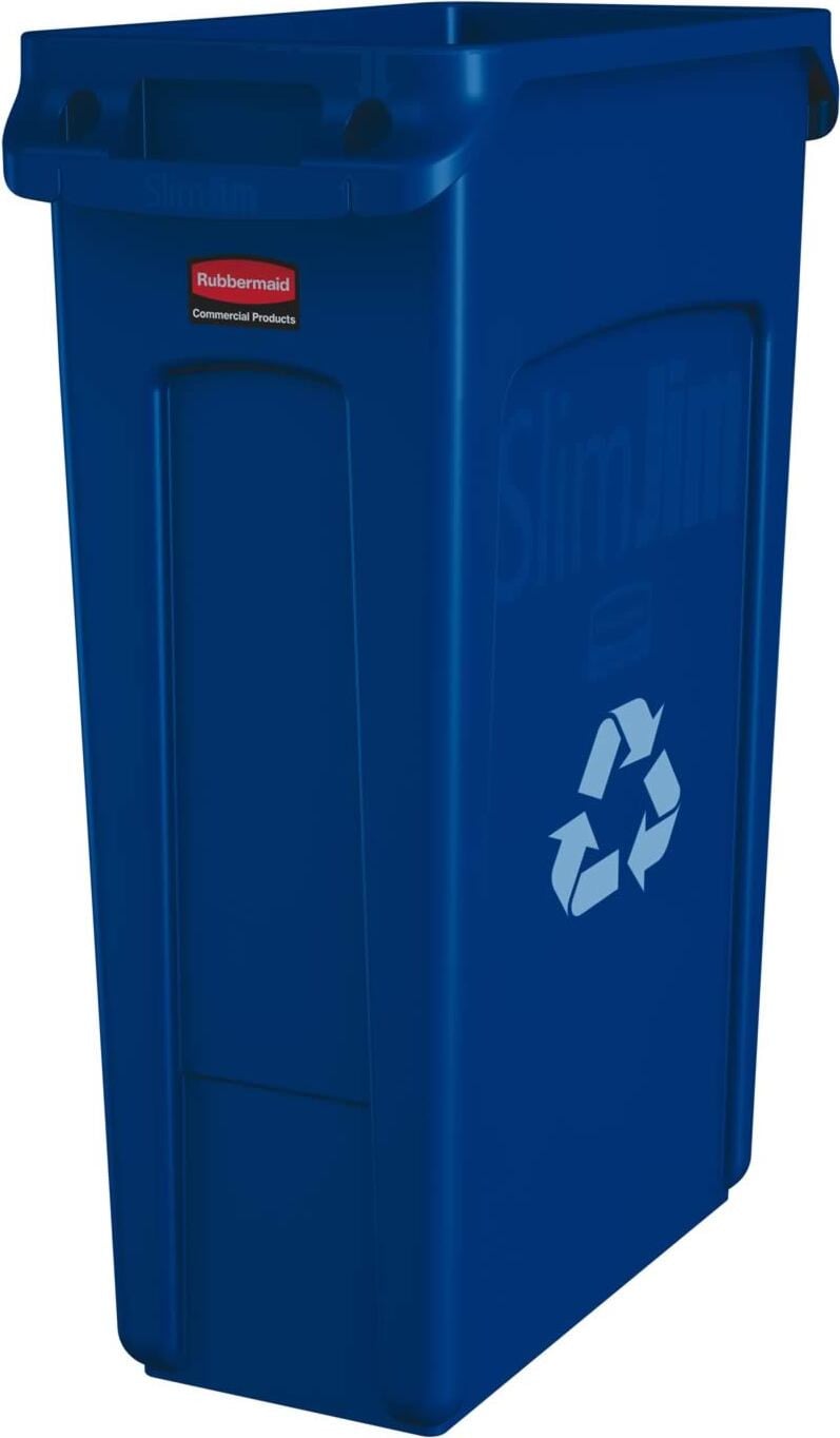 Rubbermaid Slim Jim afvalcontainer met ventilatiekanalen, blauw, FG354007BLUE