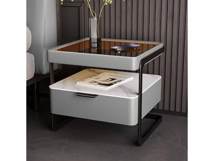 LSAfhDYG Nachttisch, Nachttisch-Set, minimalistischer und praktischer Nachttisch(Medium Gray)