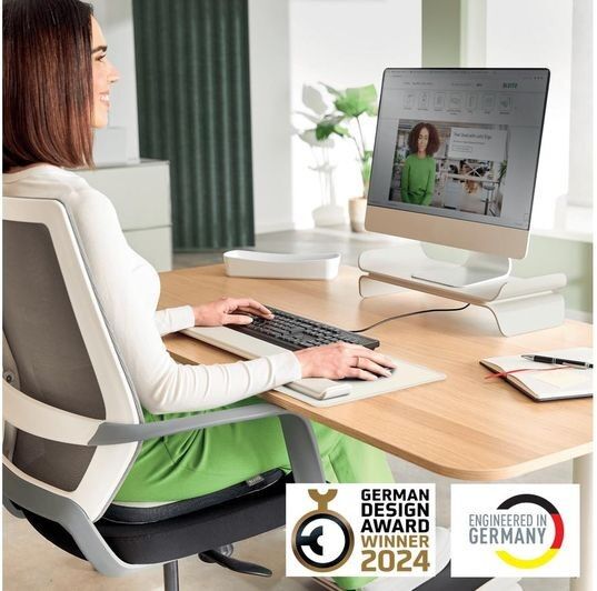 Leitz Ergo Adjustable Monitor Stand - Light Grey